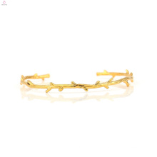 Gold Plated Branch Cuff Bangle Copper Thorn Bracelet